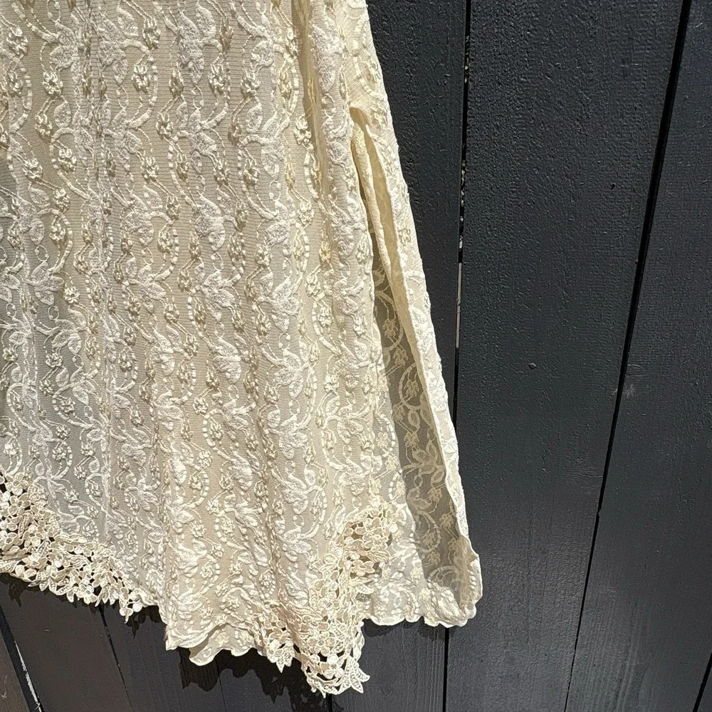 VTG Claire Pettibone Babydoll Fairy Lace Slip Nightgown Small Floral Sheer Bride